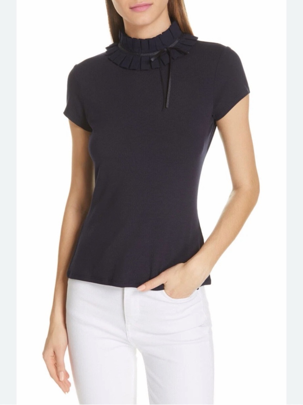 Ted Baker London Nicohla Ruffle Neck Fitted top